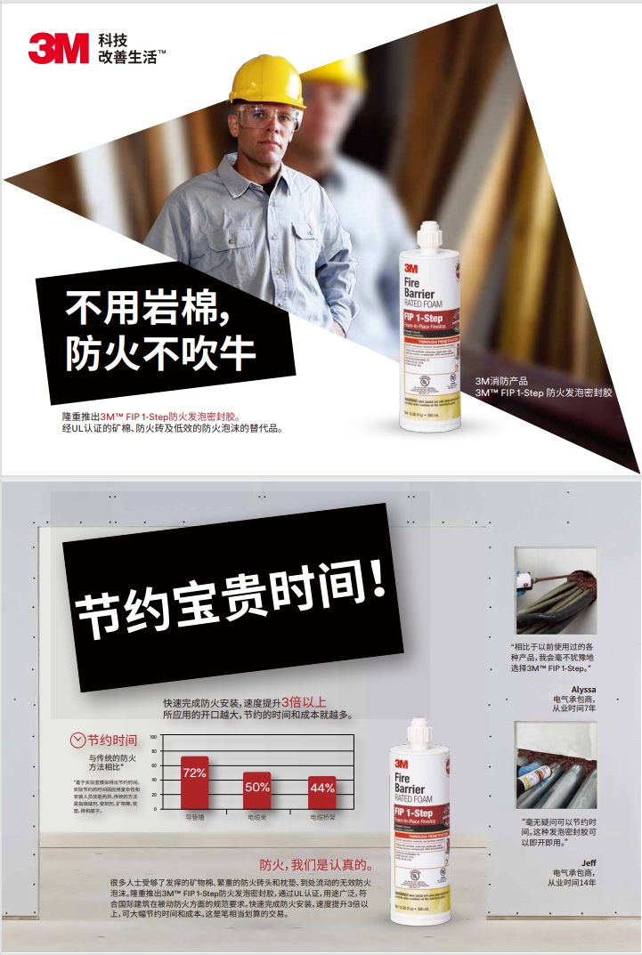 3M™ FIP 1-Step防火发泡密封胶 产品手册
